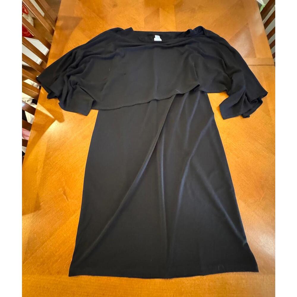 Black Women's Dress with 3/4 Sleeves Chicos size 2 7-120